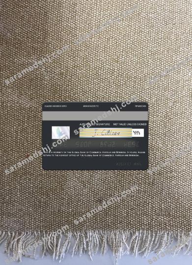 Antigua and Barbuda Global Bank of Commerce visa card photolook back